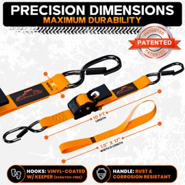 RoofPax Premium 2'' x 10" Retractable Ratchet Straps 4 Pack 3000lbs Break Strength Heavy Duty Auto Self-Retracting Tie Down Straps for Trucks Secure Cargo Tie Downs with 6pcs Bungee Cords