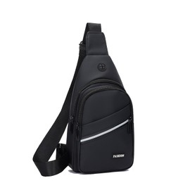 Bolso Bandolera Hombre, JASUVII Mochila Cruzada Impermeable, Bolso de Pecho Antirrobo con Cremallera y Puerto Audifonos para Viaje, Senderismo, Ocio y Actividades al Aire Libre