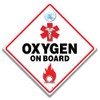 Medical Oxygen on Board Warning Sign with Suction Cup, 20mm,