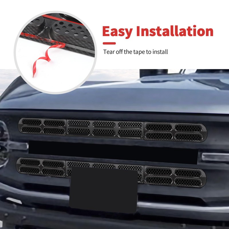 SQQP Front Grill Insert Mesh Grille Inserts Cover Kit 6Pcs