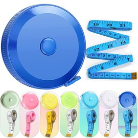 2 Pcs Fabric Tape Measure, 1 Retractable Tape Measure Sewing and 1 Soft Tape Measure Body(150cm/60in), Iedal for Fabric, Tailors, Clothes, Waist, Bra,Measuring Tape for Body Measurements (Blue)