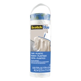 ScotchBlue Painter's Cover Film Refill Roll with Tape - 1 Roll 2.72m x 17m (46.2m²) - For Clean Paint Lines & Protection Against Paint Splashes - For ScotchBlue Masking Film Dispenser