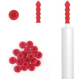 Caulk Caps, 20 Pcs Red Caulk Saving Cap, Caulking Saver Cover, Finishing Tool Tube Sealer Caps, Open Caulking Tips for Sealing and Preserving, Universal Fit Silicone Saver with Storage Box