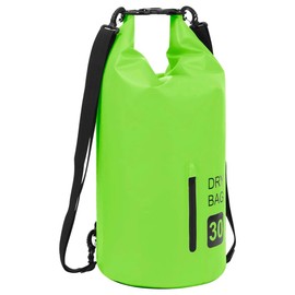 LJLB 7.9 Gallon Waterproof Dry Bag with Zipper, Lightweight and Durable PVC, for Outdoor Activities, Green and Black
