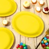 50Pcs Yellow Solid Color Large Oval Paper Plates 12 x