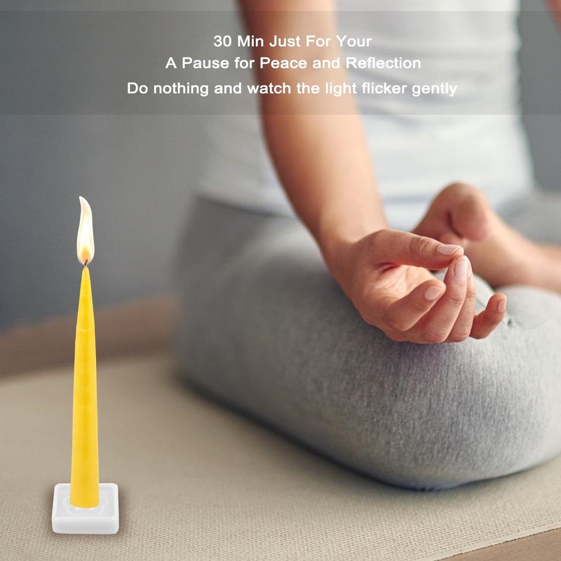 30 Minute Beeswax Meditation Candles 24Pcs, Prayer Gift for Relaxation