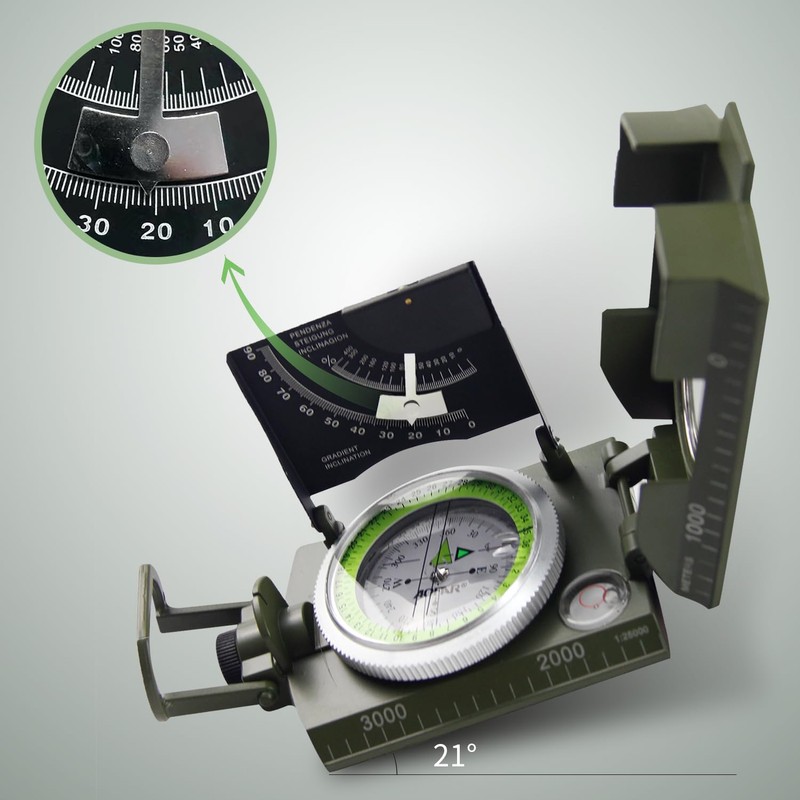 AOFAR AF-4074 Compass with Inclinometer High Precision Military Portable Compass