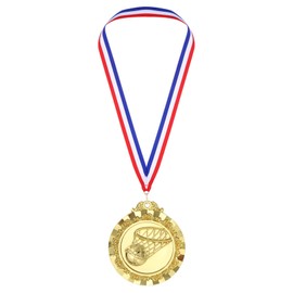 PATIKIL 2.6" Gold Basketball Medals, Basketball Award Medals with Ribbon Red White for Games Sports Competitions