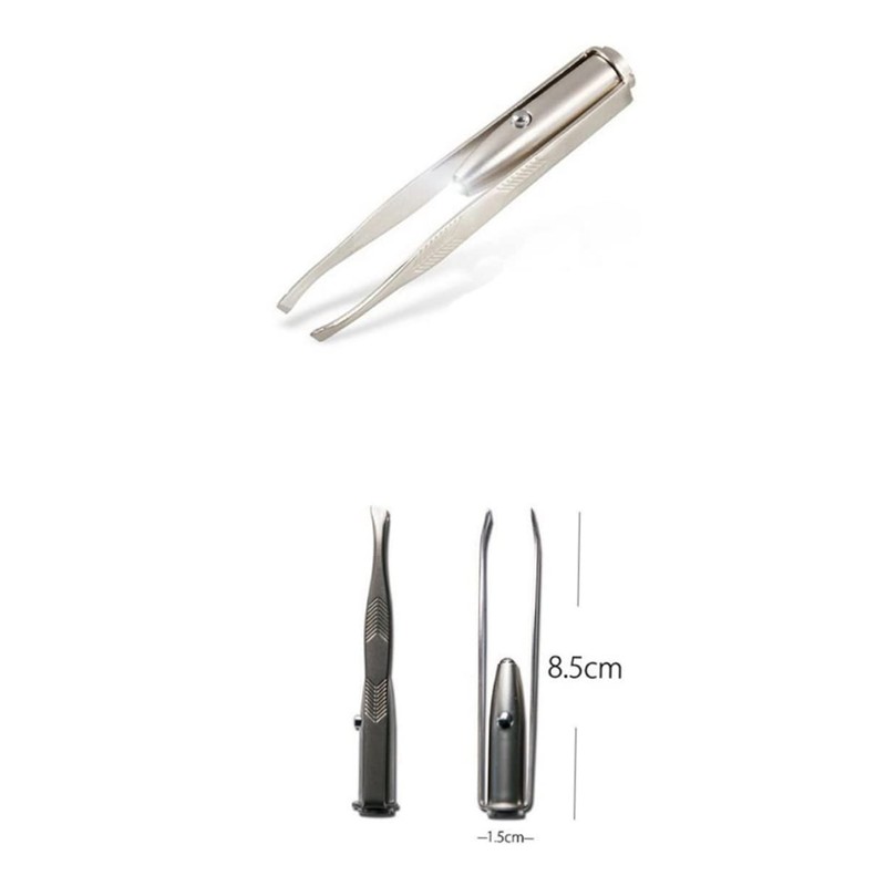 BIUDECO Led Eyebrow Tweezer Lighted for Clear Eyebrow Trimming Portable