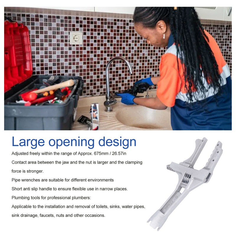 Plumbers Wrench Aluminum Alloy Large Opening Anti Skid Multifunctional Wrench
