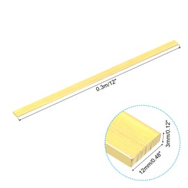 PATIKIL 1/8 x 1/2 x 12" H59 Brass Flat Bar, Solid Flat Mill Stock for Crafting Maintenance Electrical Architectural Decoration, Brass