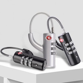 TSA Approved Wire Luggage Lock for Suitcases - Anti-Theft Security Black 2ea