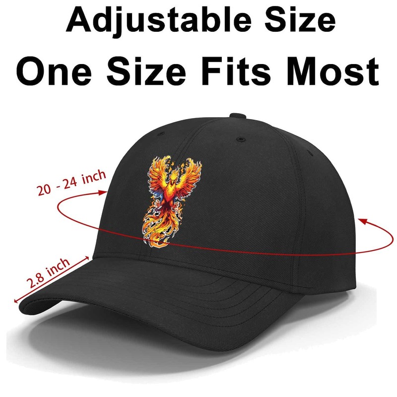 DUODUO Fire Phoenix Baseball Cap Adjustable Fire Phoenix Hat Unstructured