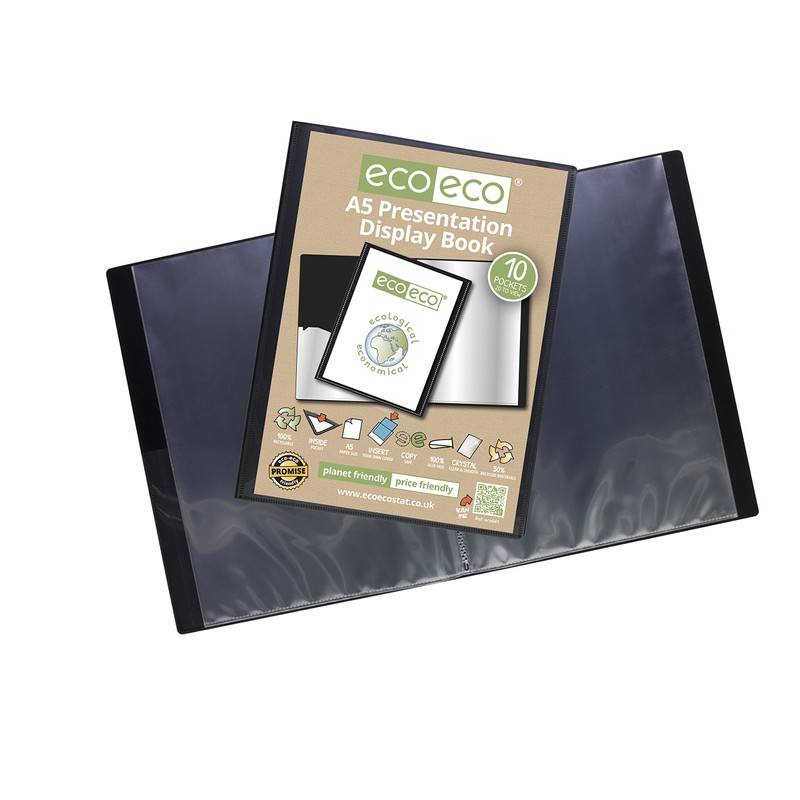 eco-eco A5 50% Recycled 10 Pocket Presentation Display Book, eco041,