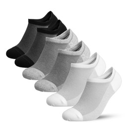 COOLMATE Low Cut No Show Socks for Men – Invisible Casual Ankle Socks with Non-Slip Heel, Moisture-Wicking Cotton, Medias Cortas de Hombre (US, Numeric, 11, 14, Regular, Regular, Black/White/Grey)