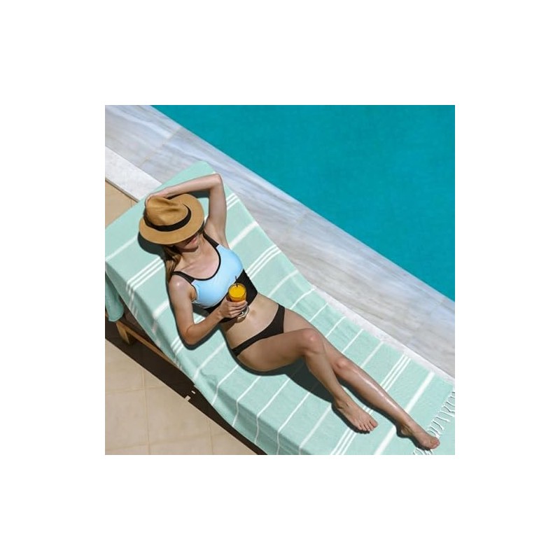 Aegero Quick Dry Sand Free Turkish Beach Towel - Aqua