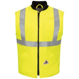 Bulwark Men's Hi-vis Insulated Vest with Reflective Trim, Yellow/Green, X-Large