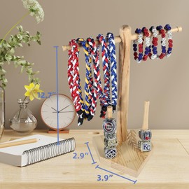 HISSATE Wooden Baseball or Softball Necklace Holder Organizer, Championship Rings Display Stand, Sports Softball Ring Holder,Drip Necklace Championship Ring Stand for Baseball Players and Lovers