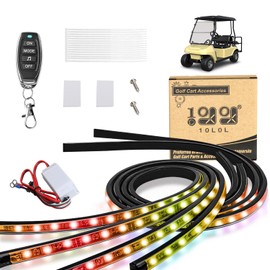 10L0L Golf Cart Underglow LED Light Strip Kit, 22 Modes Glow Neon Underbody Lighting with Wireless Remote Control, Sound Active, Water Resistant Flexible Tubes 4 Pack