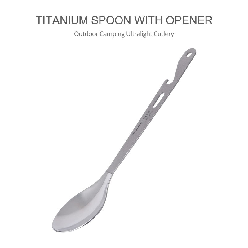 Boundless Voyage Titanium Spoon with Bottle Opener Outdoor Camping Backpacking