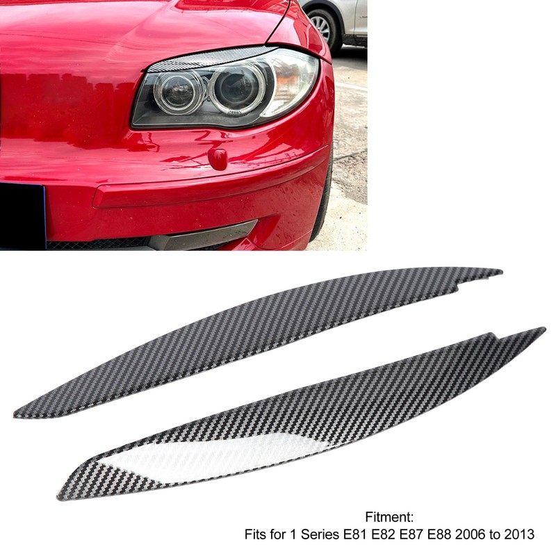 2 Pcs Headlight Eyebrow Front Left Right Light Eyelid Trim