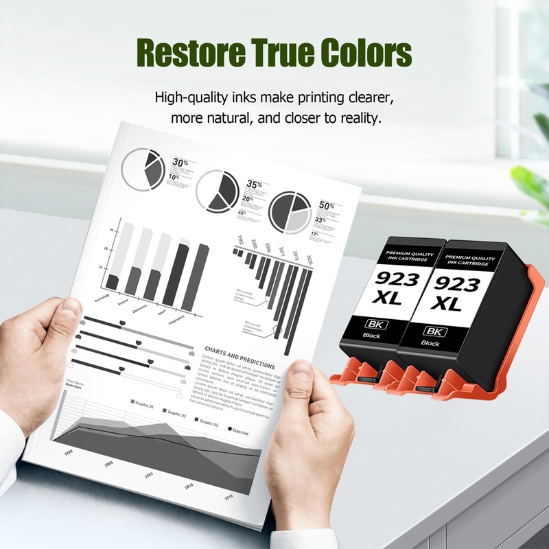 CYMBAINK Black 2Pack 923XL Ink Cartridge High-Yield with Chip Compatible