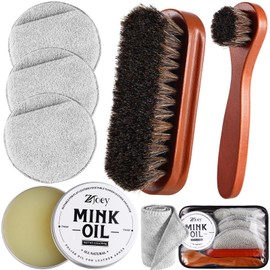 8 Pcs Mink Oil for Leather Shoes Boots 3.5 oz Leather Conditioner and Cleaner with Travel Bag Soften for Boots and Shoes Care(Style A)
