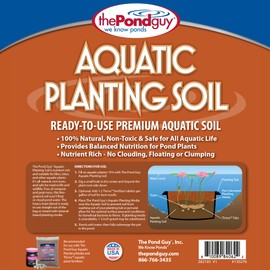 The Pond Guy Planting Soil for Decorative Backyard Water Gardens & Patio Ponds, Premium Natural Plant Media for Aquatic Horticulture, 4 Quarts