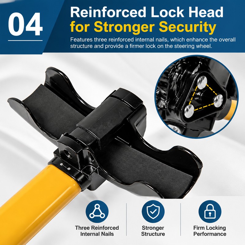 Car Steering Wheel Lock for Vehicle Security – Durable Anti-Theft