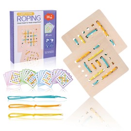 Dr. MUYA® Montessori Toy from 3 4 5 Years, Children's Toy from 3 Years, Threading Toy Threading Board for Children, Montessori Threading Game, Motor Skills Toy, Gift 3 Years Children Girls Boys