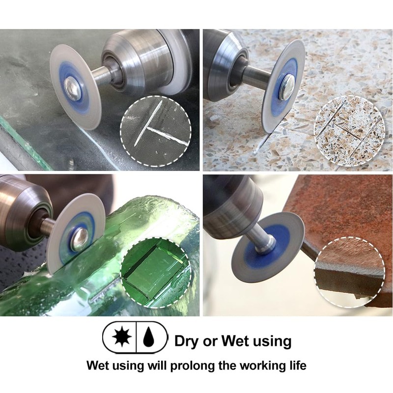 SHDIATOOL Diamond Glass Cutting Disc, 3pcs 50mm(2") Mini Diamond Saw