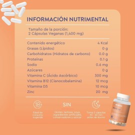 Moods  Multivitamnico Natural - Adaptgeno Melena de Len y Shiitake - Zinc y Resveratrol - Vitaminas C, D, B12 - 60 Cpsulas Veganas - Shields Up -...  