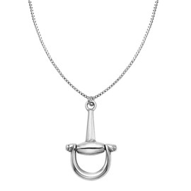 Minimalist Silver Horsebit Necklace – Elegant Sleek Snaffle Bit Pendant on Adjustable16”+2” Box Chain, Solid 925 Sterling Silver Horse Necklace for Her. Chic Sterling Silver Jewelry Gift for Women