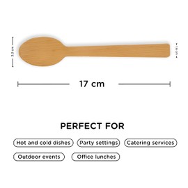 Premium Bamboo Wooden Spoons Set of 25 - Bamboo Cutlery Disposable Utensils - Sustainable Wood Spoon Set for Party, BBQ, Events - Natural Alternative to Plastic Disposable Cutlery