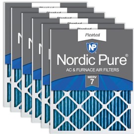 Nordic Pure 16x25x1 (Actual Size: 15 1/2 x 24 1/2 x 3/4) Pleated MERV 7 Air Filters 6 Pack