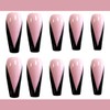 SINLOV 24 Pieces False Coffin Nails, Shiny Gradient Press on