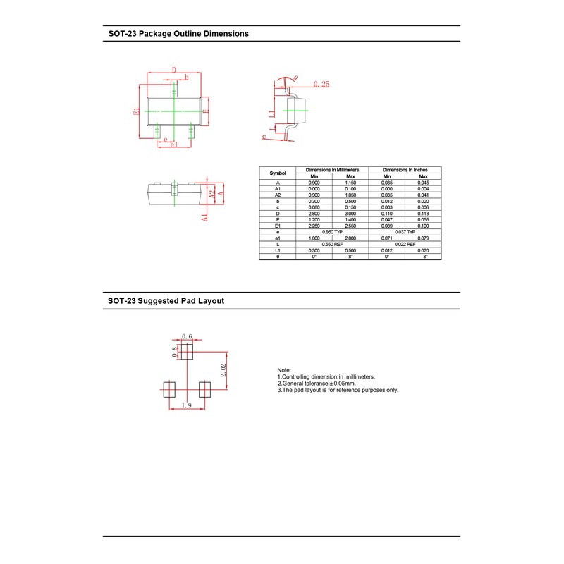 Chanzon S9012 SOT-23 PNP BJT Power Bipolar Junction Transistor SMD