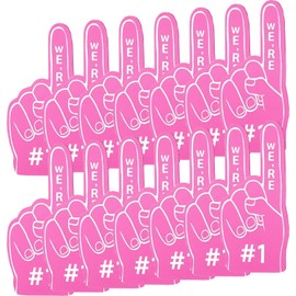 Cansybil 20 Pcs Mini Foam Fingers, We're Number 1 Finger Foam Fingers,Sports Fan Foam Finger,Cheerleader Foam Hands - Designed for all kinds of sports events, games, schools and stadiums (Pink)
