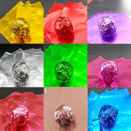 Aluminum Foil Candy Wrappers - Chocolate Wrapping Paper 300pcs Wrapper Homemade Chocolate Bar DIY Packaging for Party Wedding Birthday Valentine Christmas Accessories Square 4Inch Pink