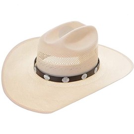 Navajo Hammered Sterling Concho Hatband on Adjustable Hand Dyed Leather 0017