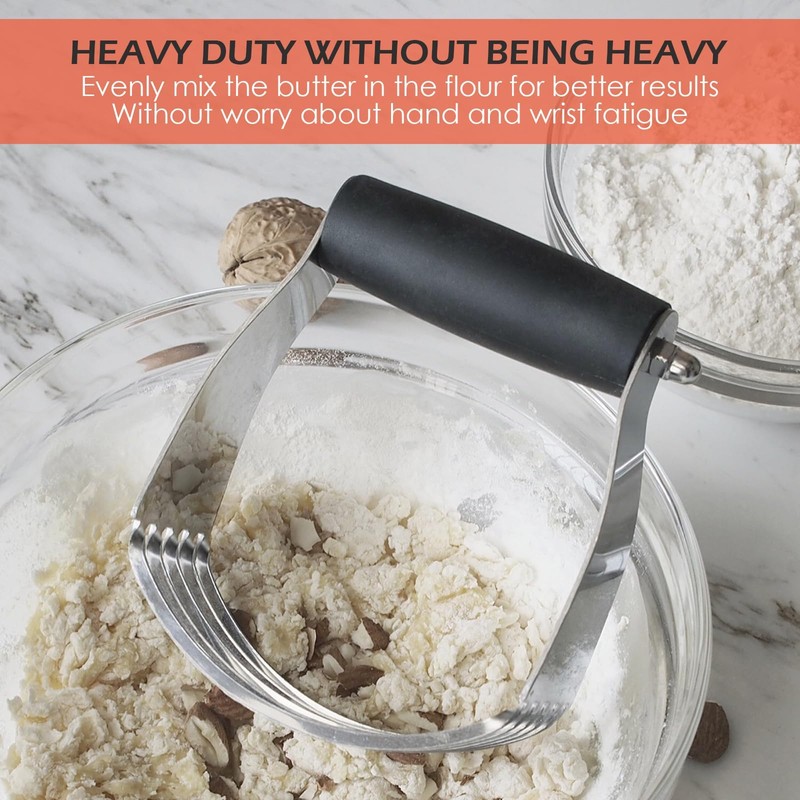 Stainless Steel Pastry Cutter and Dough Blender Set - Professional