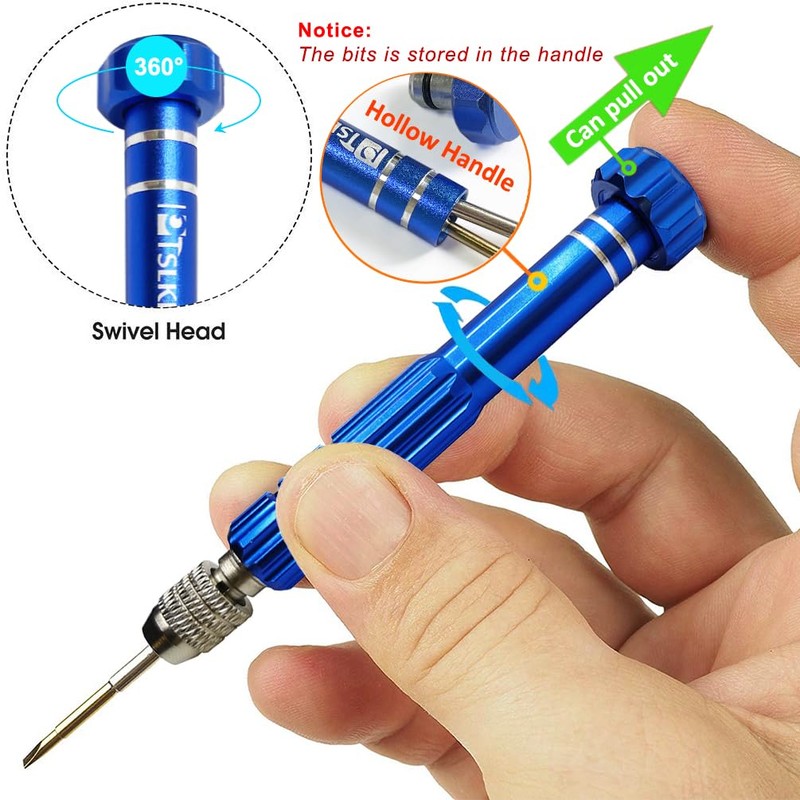 PTSLKHN Eye Glass Repairing Kit, S2 Steel Screwdriver with 15