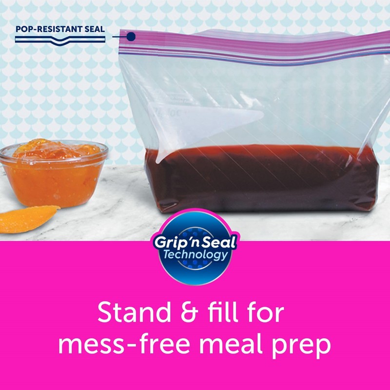 Ziploc® Marinade Bags, Mess free meal prep, 8 cups, 24