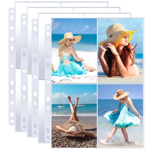 50 Pack Photo Sleeves Holds 400 3.5"x5" Photos, Clear Photo