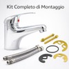 Rubinetto Miscelatore per Lavabo con Finitura Cromata Brillante | Kit