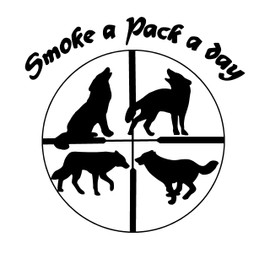 Smoke a Pack a Day Coyote Hunting Decal coyote hunting shirts 1206 by Waterfowldecals (Medium, White)