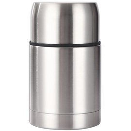 FUREINSTORE Thermoskanne für Mahlzeiten aus Edelstahl, 8 Stunden, ideal für Camping und den täglichen Gebrauch, großes Fassungsvermögen, amerikanischer Stil, silberfarben, 750 ml