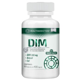 HEALTHADDICTION - DIM 300mg Suplemento con Brocoli y Col Veganas Apoyo Al Balance Hormonal Mujer Hombre Sin Lactosa Sin Azucar No OMG - 60 Capsulas