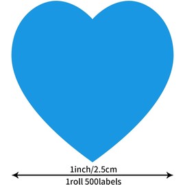 UKKQES Blue Heart Shaped Stickers, 2.5CM Cute Decorative Love Labels for Valentine’s Day, Envelopes, Award Charts, Crafting, Scrapbooking, 500 Labels Per Roll
