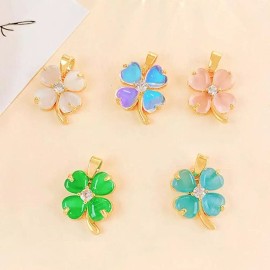 Penbeauty 행운 네잎클로버 목걸이 팬던트 5개입 쥬얼리 펜뷰티소품 악세사리 아이템 주얼리 [크로버 팬던트 5개입] Lucky Four-Leaf Clover Necklace Pendant Set of 5 Jewelry Pen Beauty Accessories Item Jewelry [Clover Pendant Set of 5]